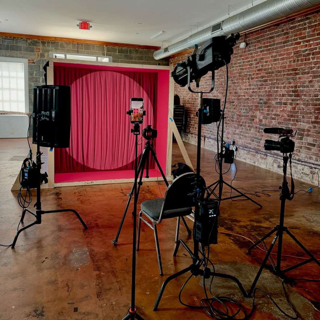Lit and set for a video production